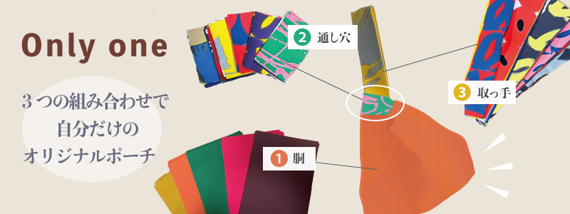 京都 引き染め ヤドカリ企画 ポーチ オリジナル