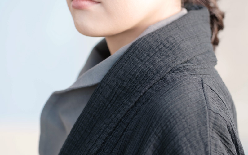 二重ガーゼガウン,質感